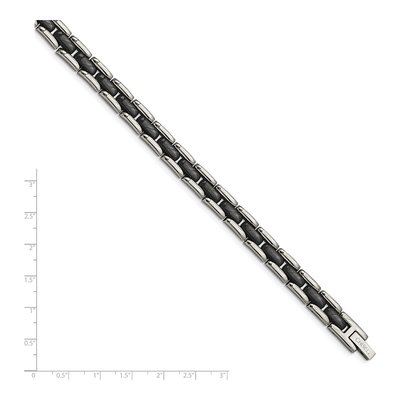 Stainless Steel Black Ceramic Link Bracelet – view 6