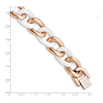 Stainless Steel IP Ceramic Curb Bracelet – view 5