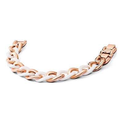 Stainless Steel IP Ceramic Curb Bracelet – view 6