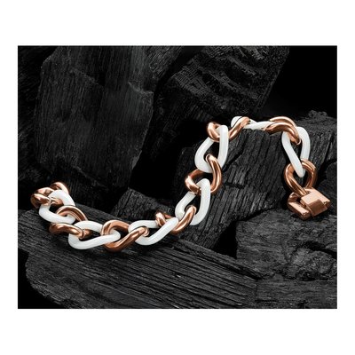 Stainless Steel IP Ceramic Curb Bracelet – view 7