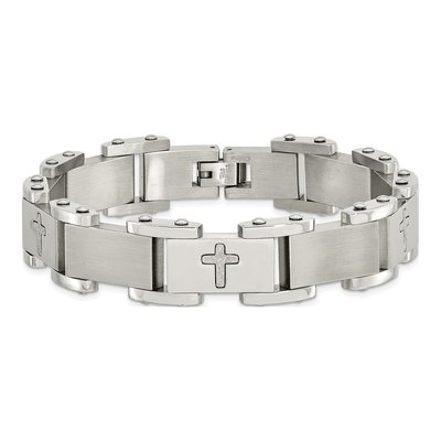 Men's Stainless Steel Cross Link Bracelet | Chisel – view 5