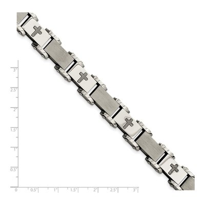 Men's Stainless Steel Cross Link Bracelet | Chisel – view 6