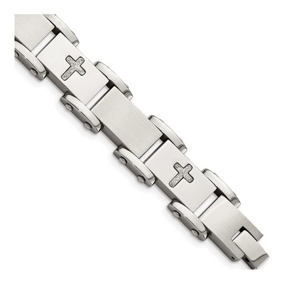 Stainless Steel Cross Link Bracelet