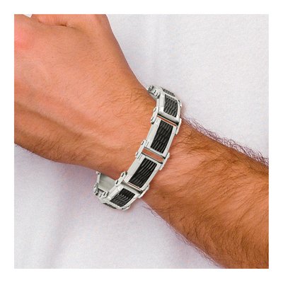 Black Stainless Steel Link Bracelet – view 7