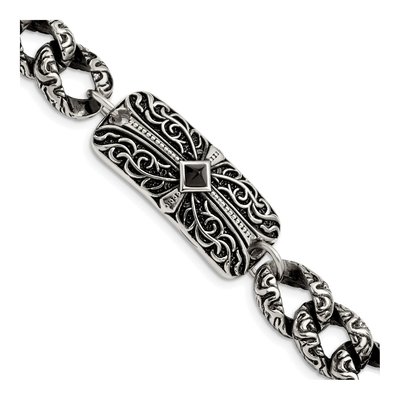 Stainless Steel Agate Cross Bracelet