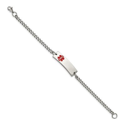 Stainless Steel Medical ID Curb Bracelet – view 4