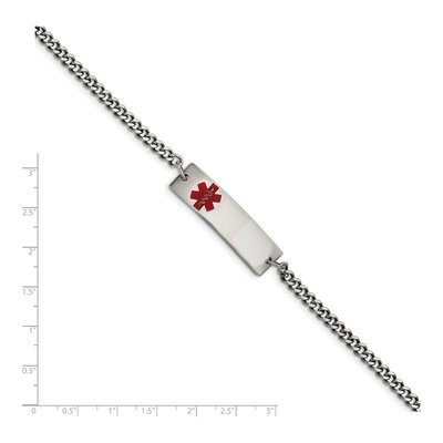 Stainless Steel Medical ID Curb Bracelet – view 6