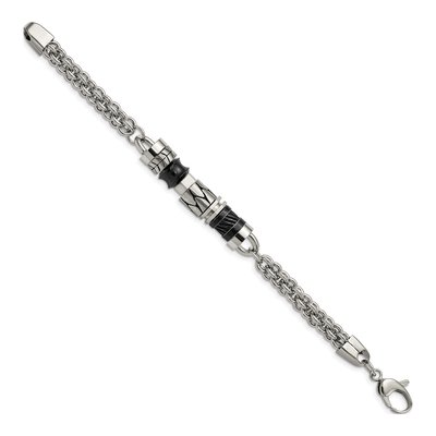 Black Stainless Steel Beaded Bracelet – view 4