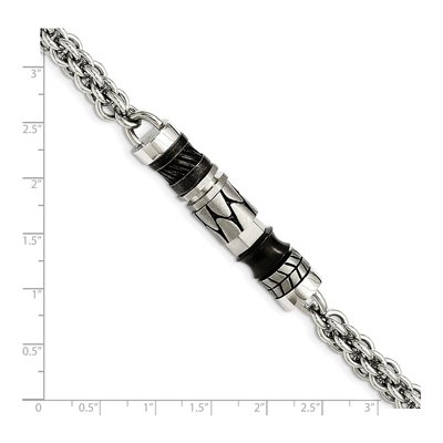 Black Stainless Steel Beaded Bracelet – view 7