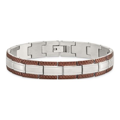 Stainless Steel Brown IP Link Bracelet – view 5