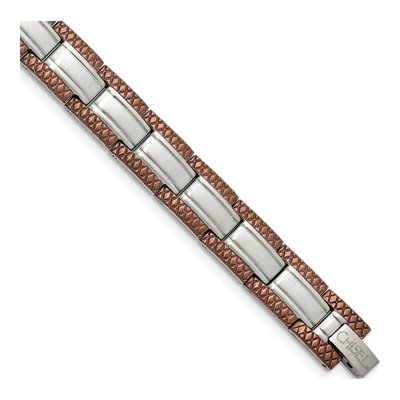 Stainless Steel Brown IP Link Bracelet