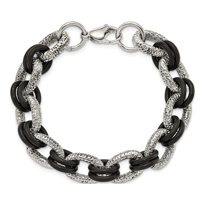 Stainless Steel Black Rubber Bracelet – view 5
