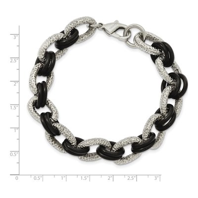 Stainless Steel Black Rubber Bracelet – view 6
