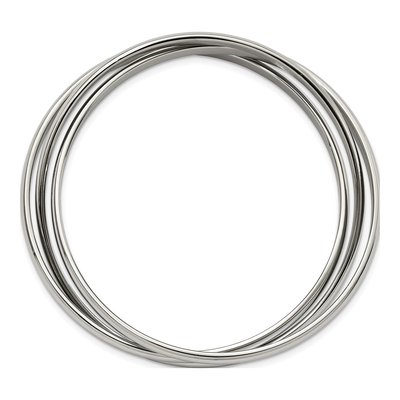 Stainless Steel Set of 3 Bangle Bracelets – view 5