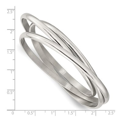 Stainless Steel Set of 3 Bangle Bracelets – view 6