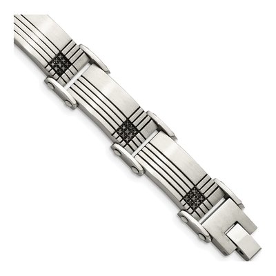 Black Stainless Steel 1/2 ct tw Diamond Bracelet