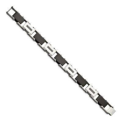 Black Stainless Steel 1/4 ct tw Diamond Bracelet – view 4