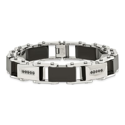 Black Stainless Steel 1/4 ct tw Diamond Bracelet – view 5