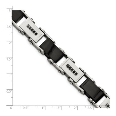 Black Stainless Steel 1/4 ct tw Diamond Bracelet – view 6