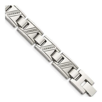 Stainless Steel 1/10 ct tw Diamond Bracelet