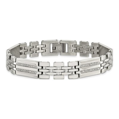 Stainless Steel 1/4 ct tw Diamond Link Bracelet – view 5