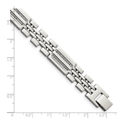 Stainless Steel 1/4 ct tw Diamond Link Bracelet – view 6