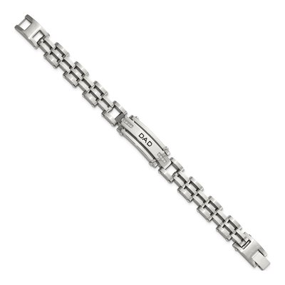 Stainless Steel CZ DAD Bracelet – view 4