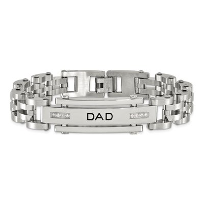 Stainless Steel CZ DAD Bracelet – view 5