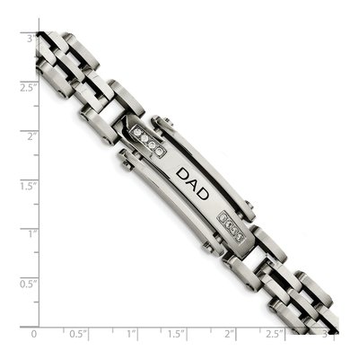 Stainless Steel CZ DAD Bracelet – view 6
