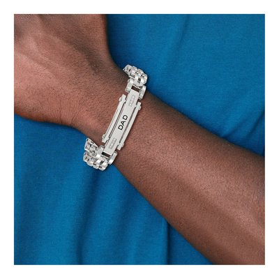 Stainless Steel CZ DAD Bracelet – view 7