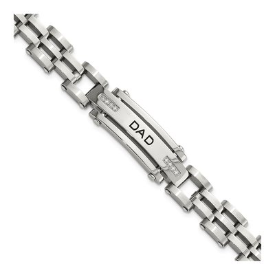 Stainless Steel CZ DAD Bracelet