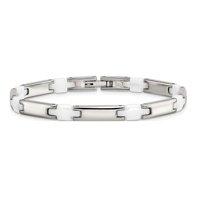 Stainless Steel Ceramic Link Bracelet – view 5