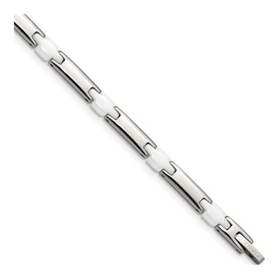 Stainless Steel Ceramic Link Bracelet