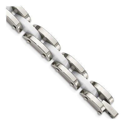Stainless Steel Ceramic Link Bracelet
