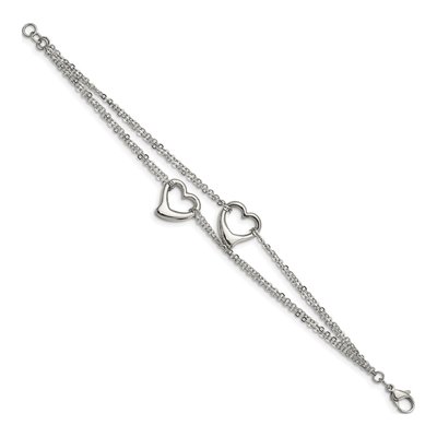 Stainless Steel Cutout Hearts Bracelet – view 4