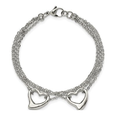 Stainless Steel Cutout Hearts Bracelet – view 6