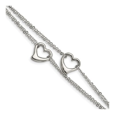 Stainless Steel Cutout Hearts Bracelet