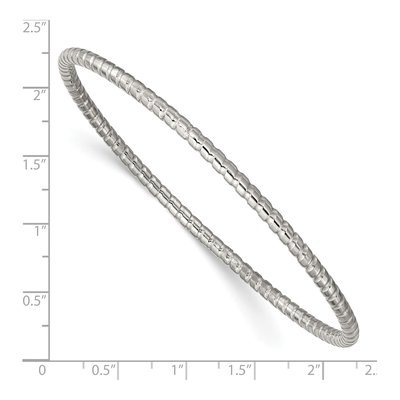 Stainless Steel Textured Bangle Bracelet – view 5