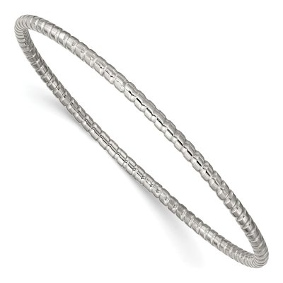 Stainless Steel Textured Bangle Bracelet