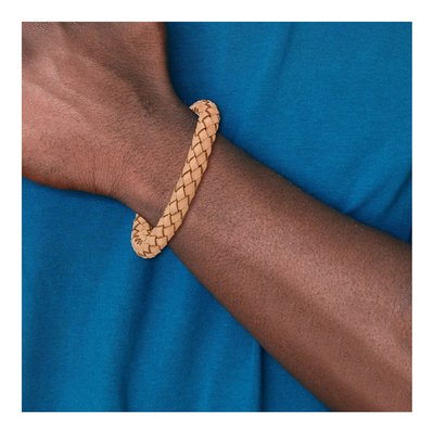 Men's Chisel Steel & Braided Leather Bracelet, 8.5in – view 6