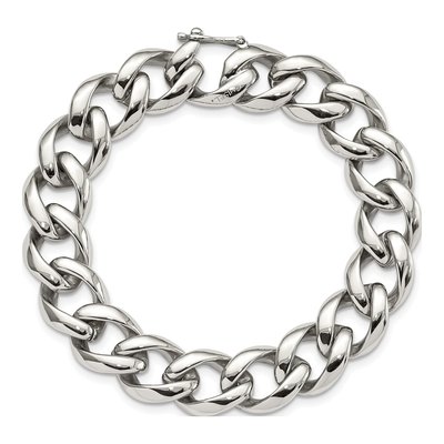 Men's Stainless Steel 14mm Curb Chain Bracelet – view 5