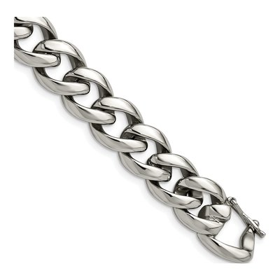 Men's Stainless Steel 14mm Curb Chain Bracelet