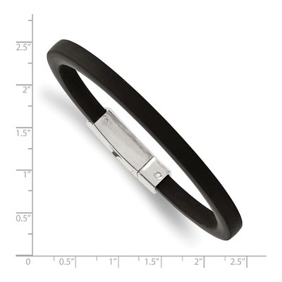 Stainless Steel Black Rubber Bracelet – view 5