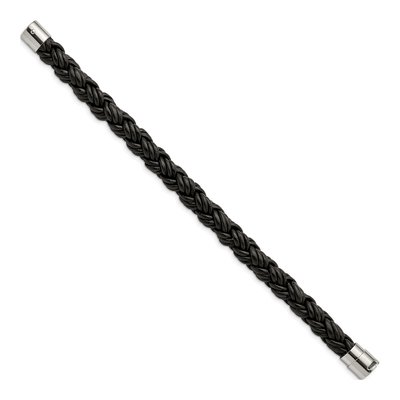 Stainless Steel Braided Leather Bracelet – view 4