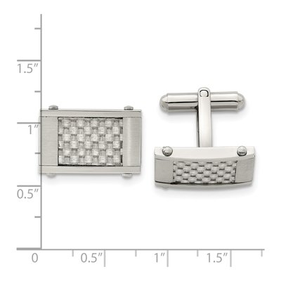 Men's Chisel Stainless Steel Carbon Fiber Cufflinks – view 5