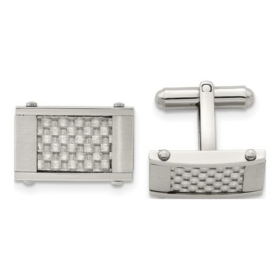 Men's Chisel Stainless Steel Carbon Fiber Cufflinks