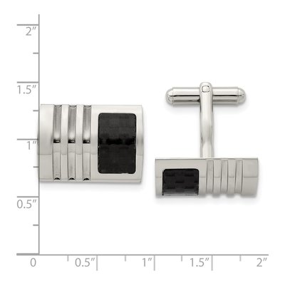 Stainless Steel Black Carbon Fiber Cufflinks – view 5