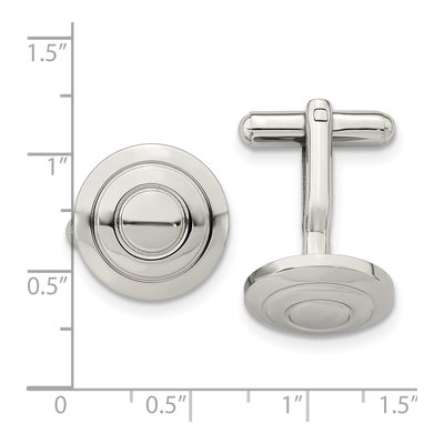 Men's Chisel Stainless Steel Polished Cufflinks – view 5
