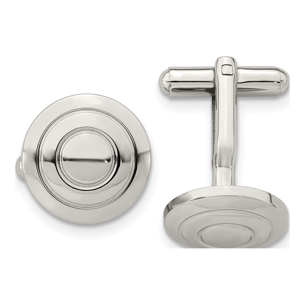 Men's Chisel Stainless Steel Polished Cufflinks
