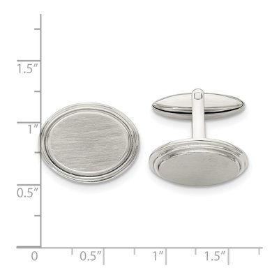 Men's Chisel Stainless Steel Oval Cufflinks – view 5
